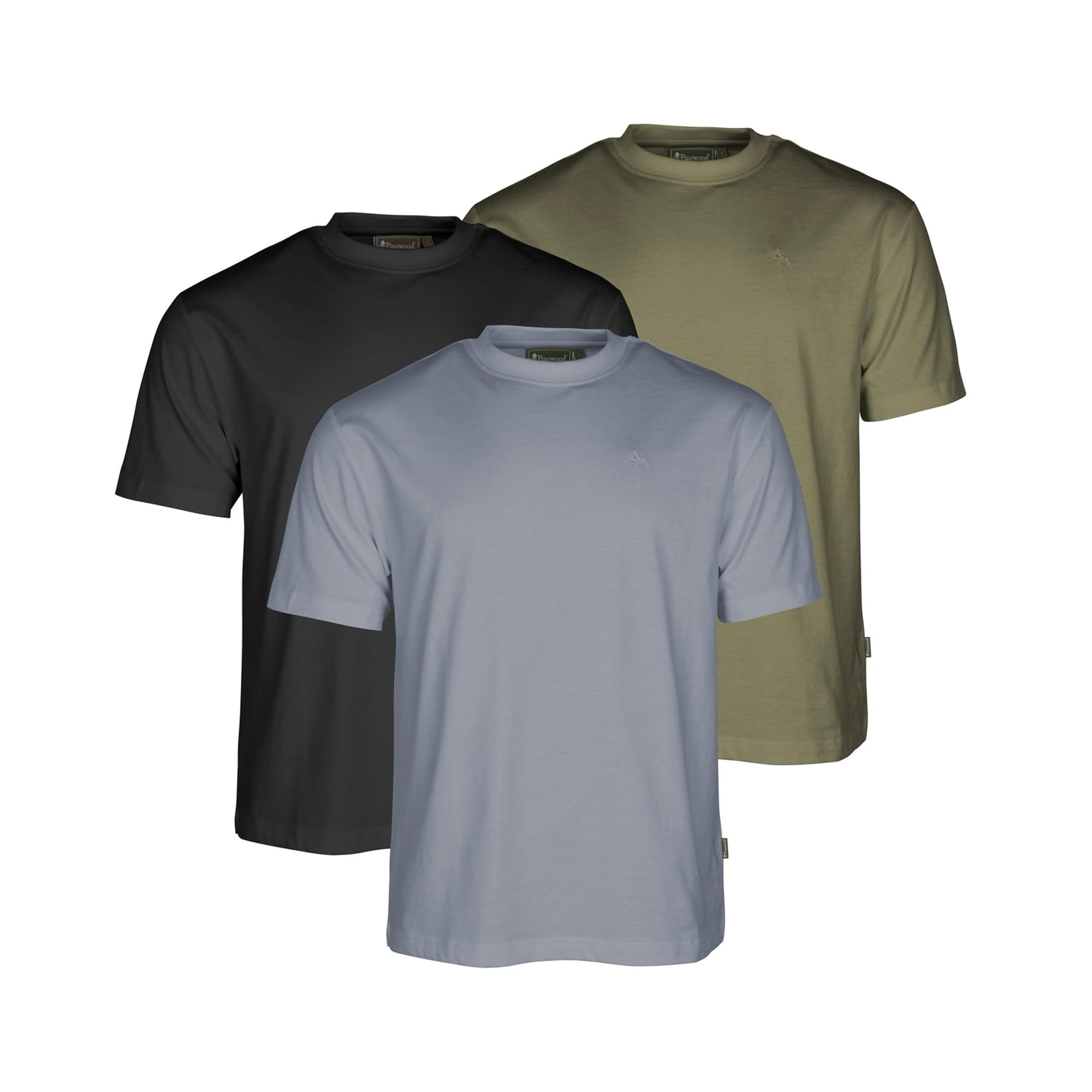 3-Pak T-Shirt Grå/Grøn/Sort